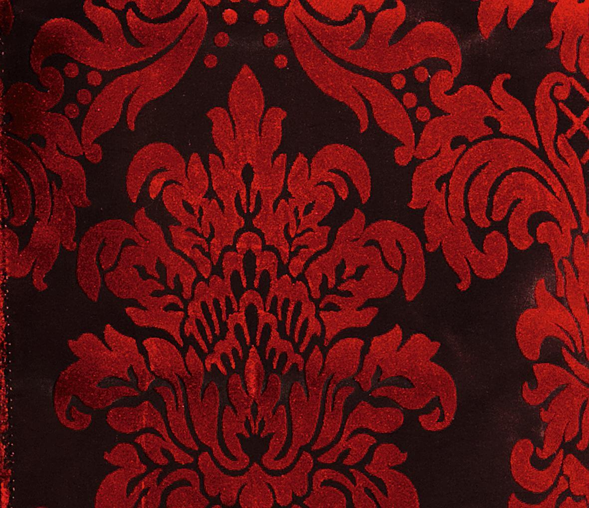 Taffetas à flocage velours larg. 145 cm, rouge - 2