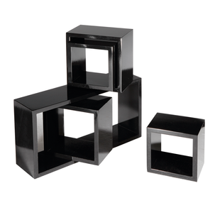 Conjunto de estantes negro 5 piezas