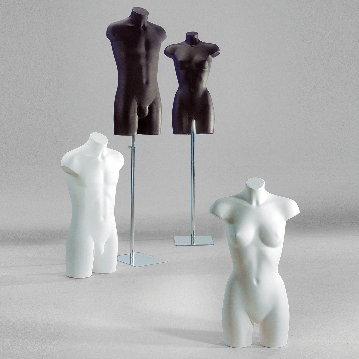 Torse de femme en plastique 90 cm, blanc - 4