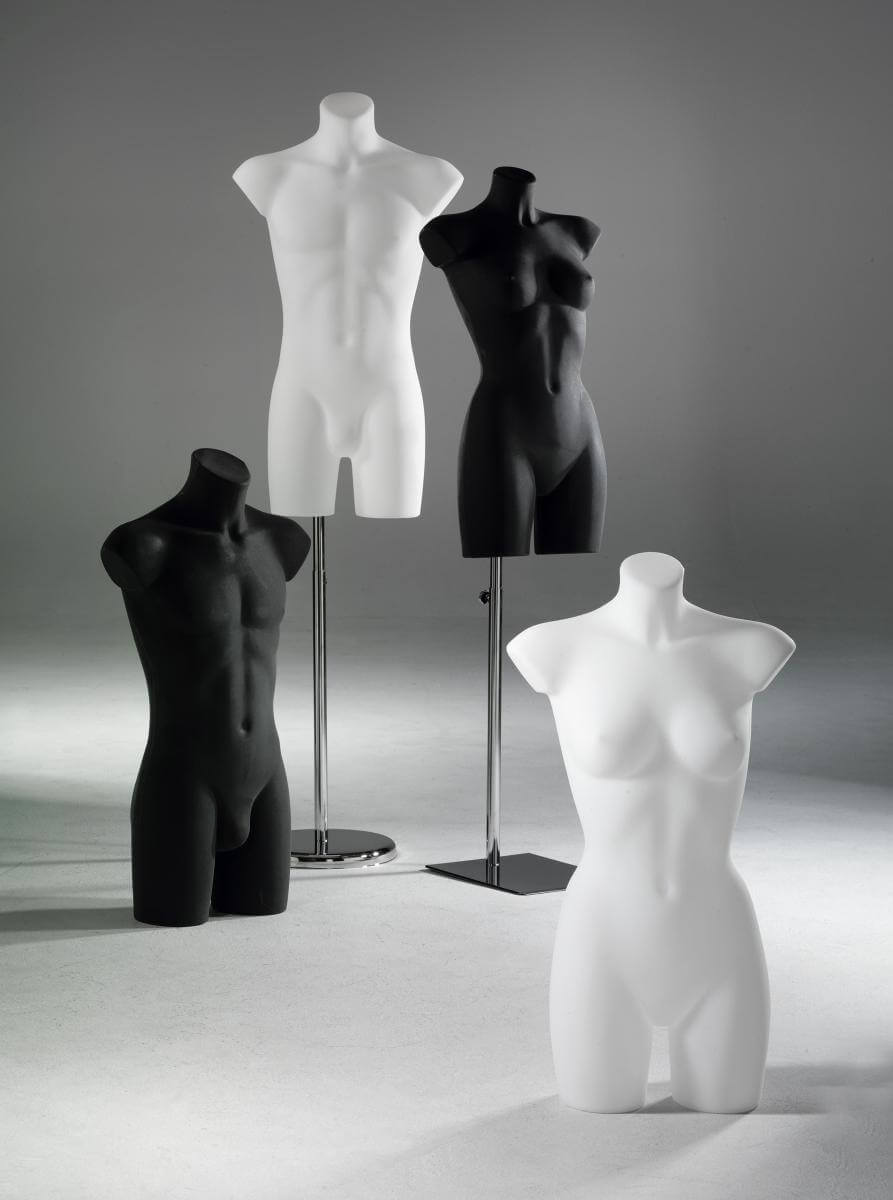 Torse de femme en plastique 90 cm, blanc - 1