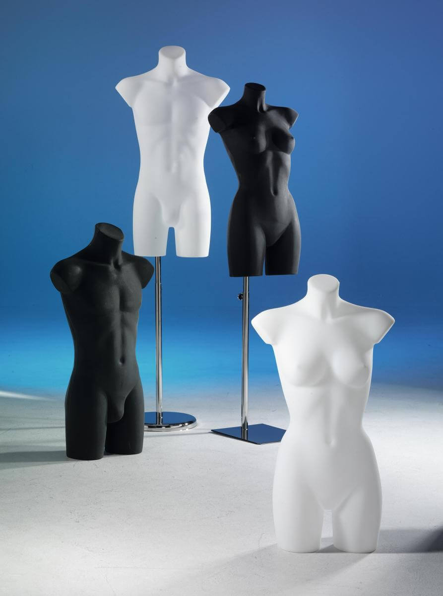Torse de femme en plastique 90 cm, blanc - 2