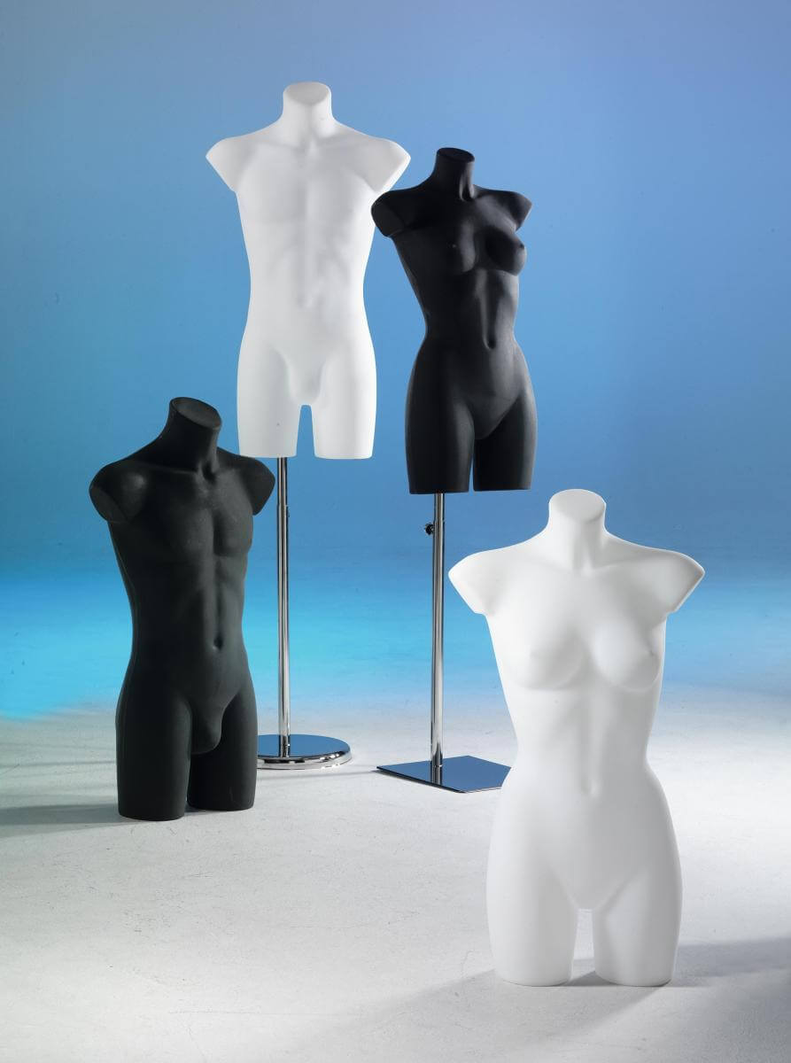 Torse de femme en plastique 90 cm, blanc - 3