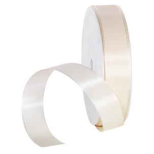 Ruban de taffetas avec lisière tissée 25 mm, 50 m, crème