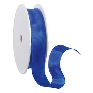 Stoffband mit Drahtkante, 25 mm, 25 m, royalblau