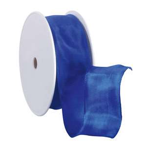 Cinta de tela con bordes de alambre, color azul real, anchura 40 mm