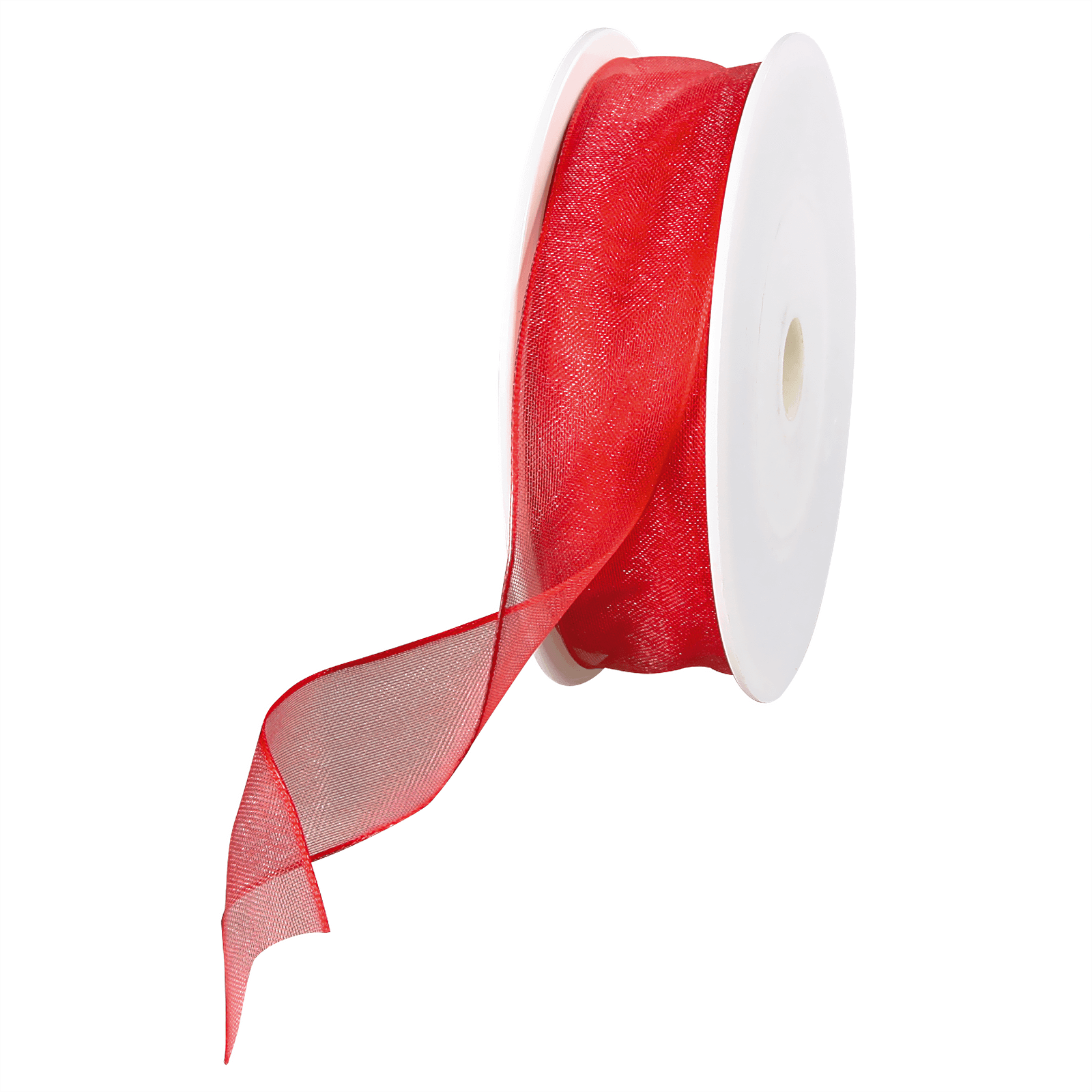 Chiffonband mit Draht rot 25 mm breit, 20 m - 0 Chiffonband mit Draht rot 25 mm breit, 20 m - 0