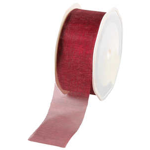 Ruban en crêpe de Chine bordeaux larg. 38 mm
