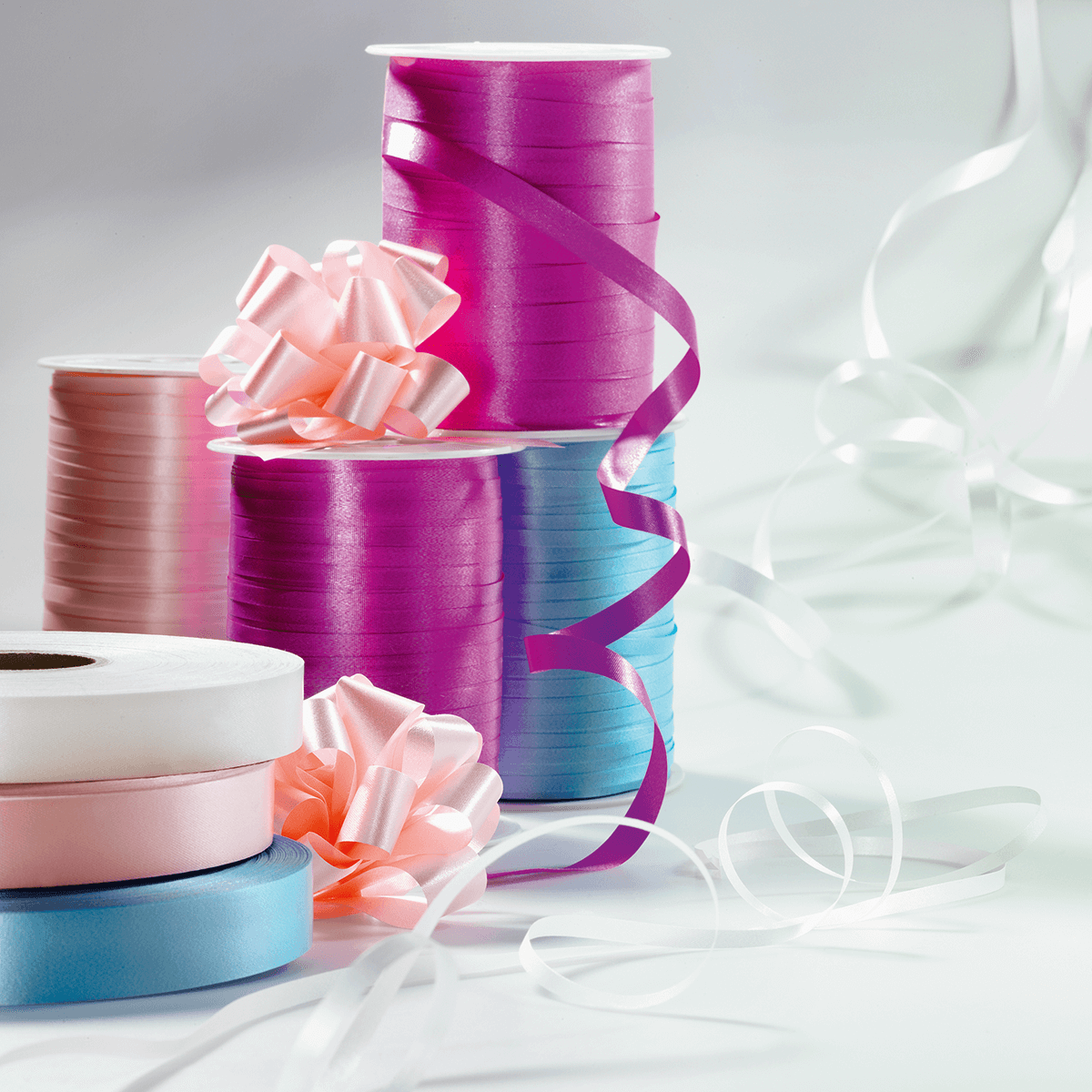 Poly ribbon, width 10 mm, pink - 3 Poly ribbon, width 10 mm, pink - 3