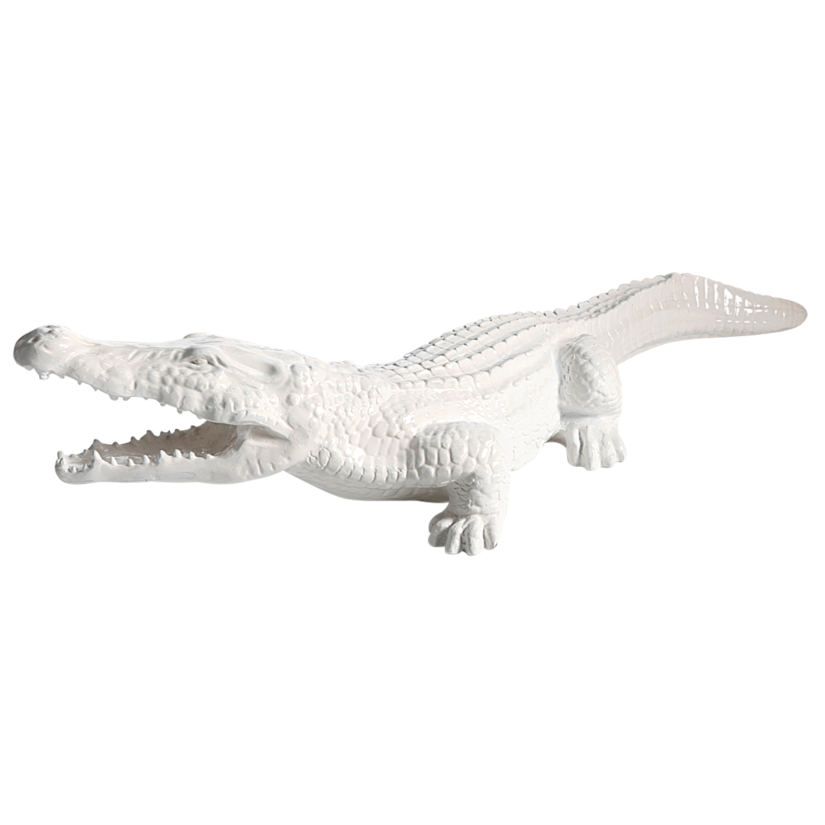 White decorative crocodile 100 cm - 0 White decorative crocodile 100 cm - 0