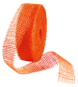 Jute ribbon, orange, width 40 mm