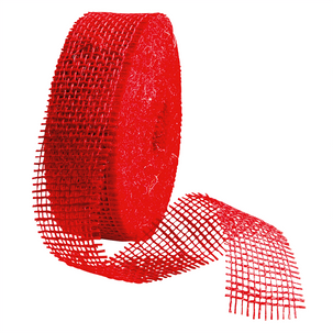 Jute ribbon, red, width 40 mm