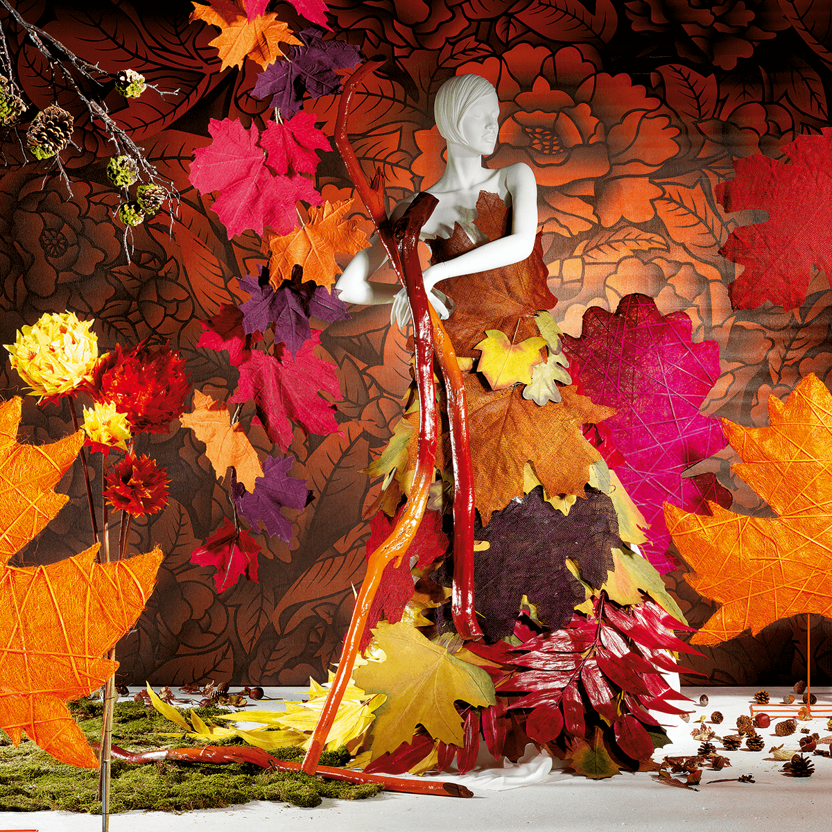 Feuilles d'automne déco 50 cm, 4 pces - 4