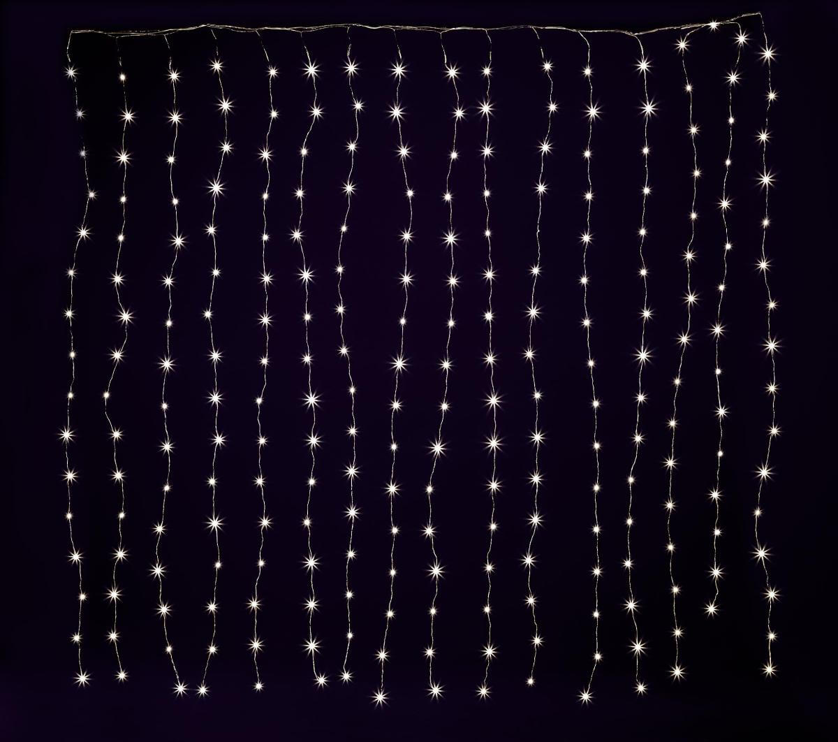 Cortina de luces LED con alambre para exteriores, 384 LED, 240 x 160 cm - 2