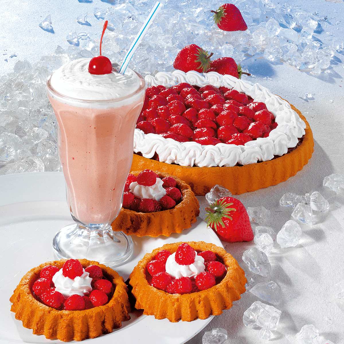 Gâteau aux fraises alimentaire faux 27 cm Ø - 2