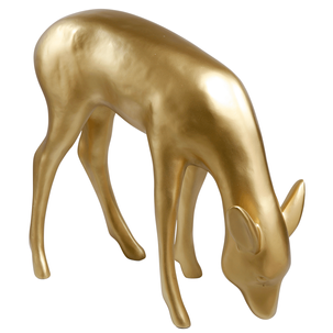 Deco Deer grazing 75 cm high, gold metallic