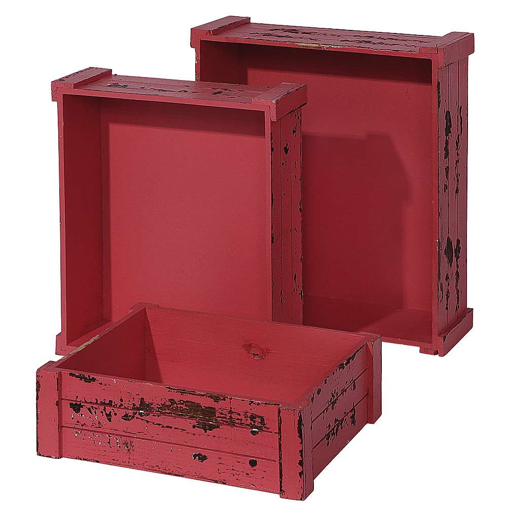 Holzkisten-Satz, rot - 0