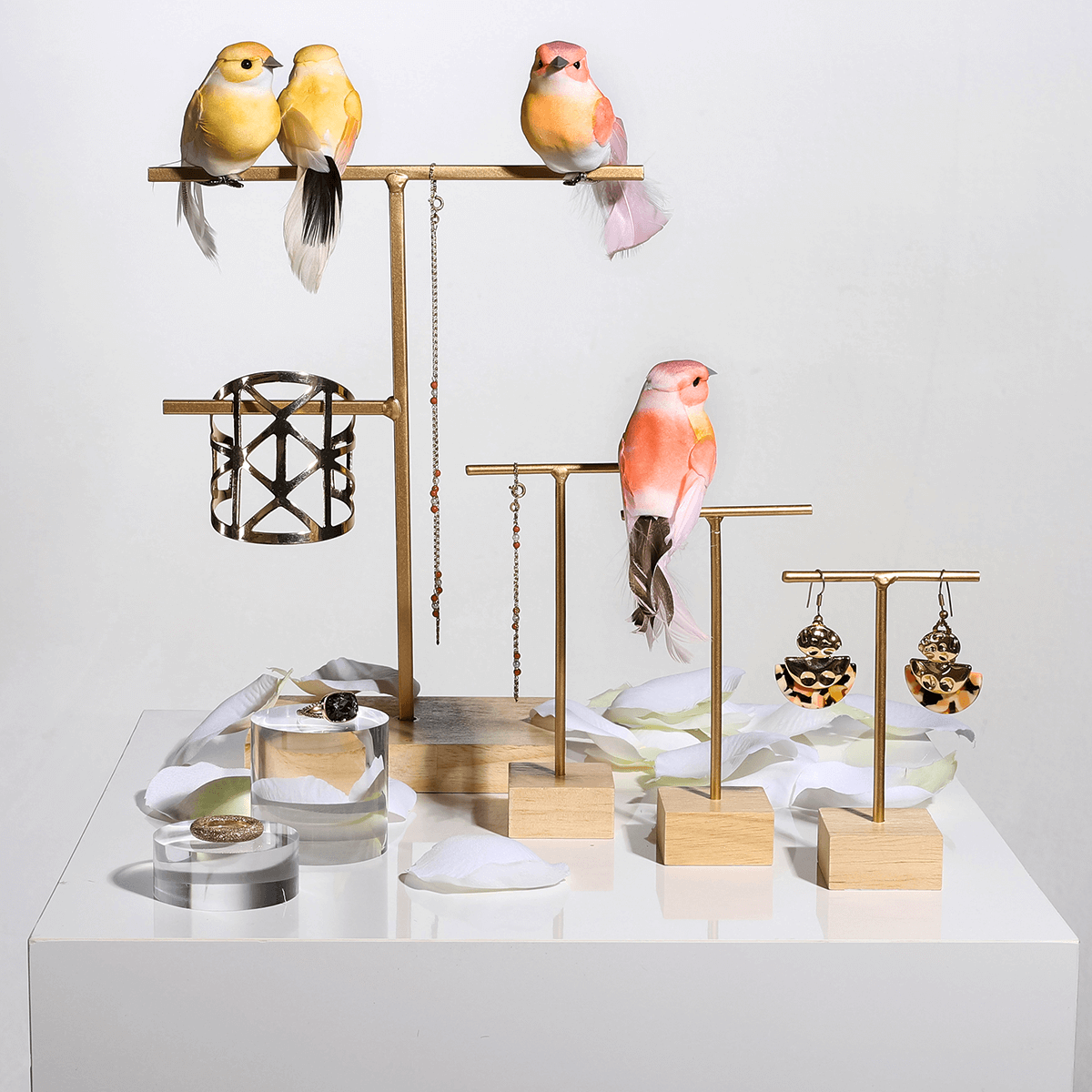 Oiseaux déco orange 10 cm, 6 pces - 4