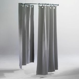 Kabinen-Vorhang, 200 cm lang, schwer entflammbar, grau