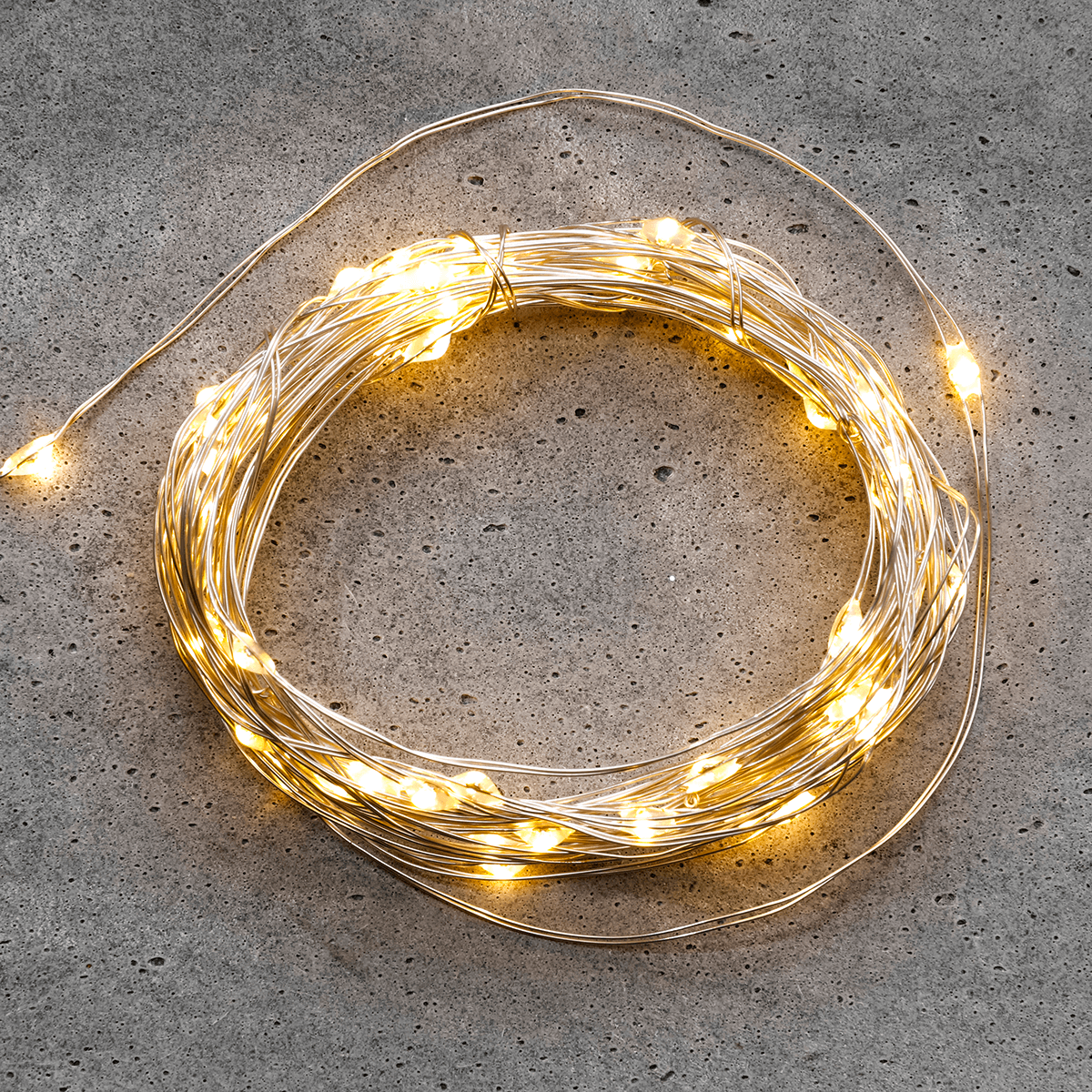 Cadena de luces LED para exterior, 10 m, plata - 0