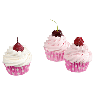 Cupcakes rosa Lebensmittel-Attrappe, 3 Stück