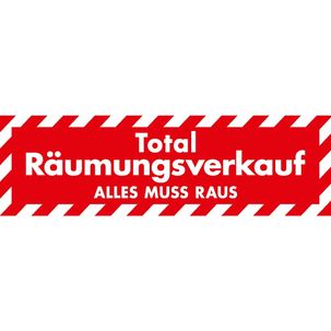 Sticker "Total Räumungsverkauf" (Total clearance sale), 99 x 30 cm