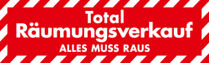 Sticker "Total Räumungsverkauf" (Total clearance sale), 138 x 42 cm