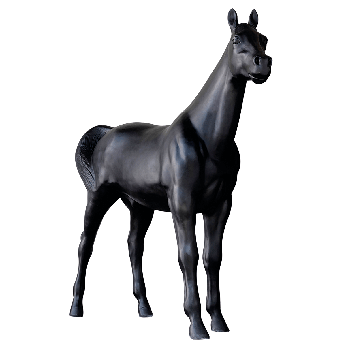 Deko-Pferd 195 cm hoch, schwarz - 0