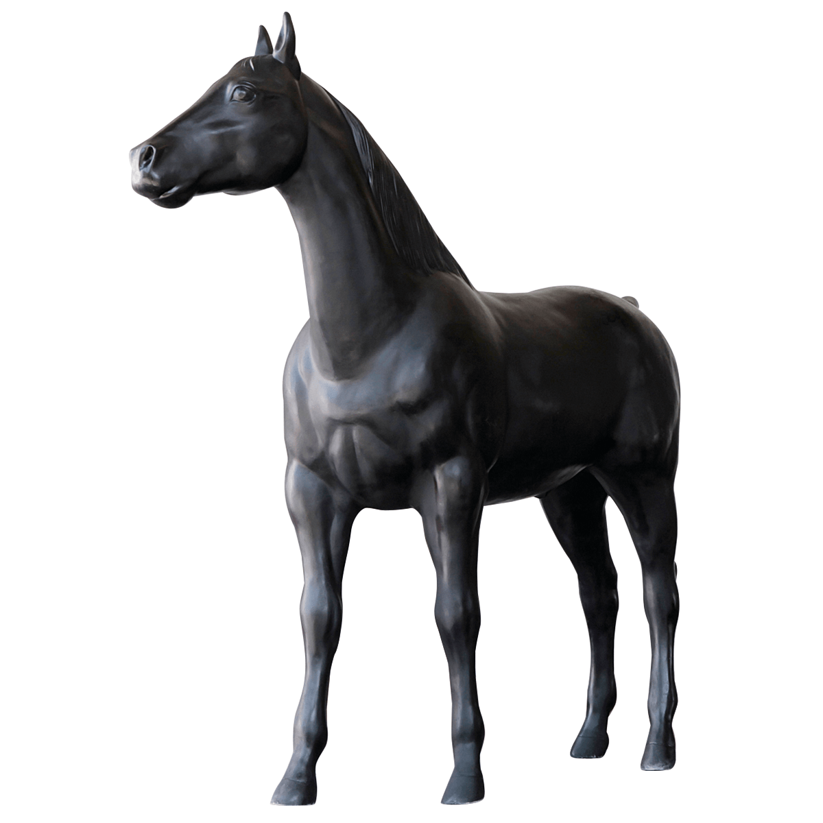 Deko-Pferd 195 cm hoch, schwarz - 2