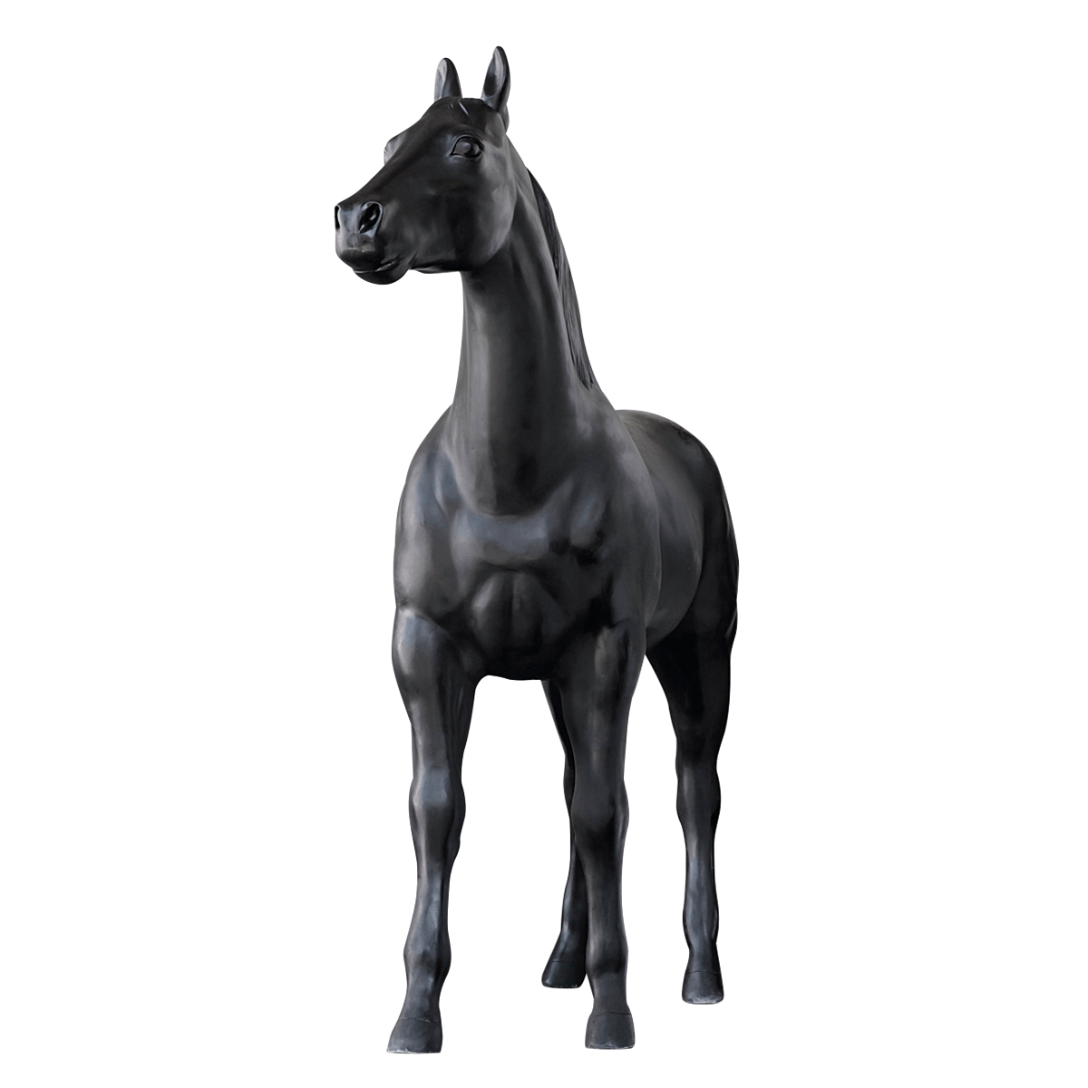 Deko-Pferd 195 cm hoch, schwarz - 3