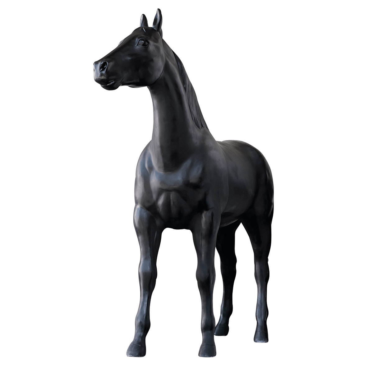 Deko-Pferd 195 cm hoch, schwarz - 4