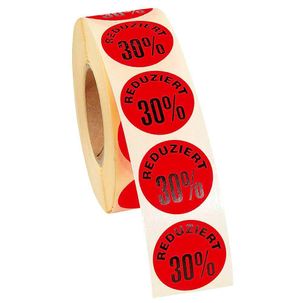 Etiquettes promotionnelles 30%, 1000 pces