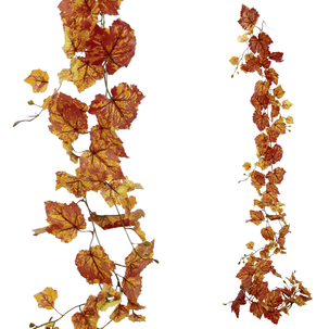 Künstliche Weinblätter-Ranke rot/grün, 160 cm