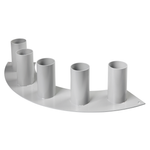 Soporte metálico 5 recipientes, 15 cm de altura, gris, curvado