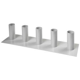 Metal stand 5 receptacles, 15 cm high, gray, straight