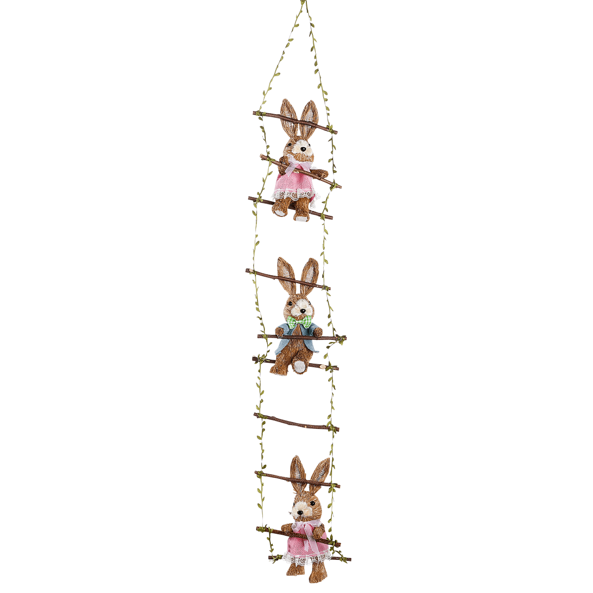 Deko-Hänger "Hasen auf Holzleiter", 120 cm lang - 4