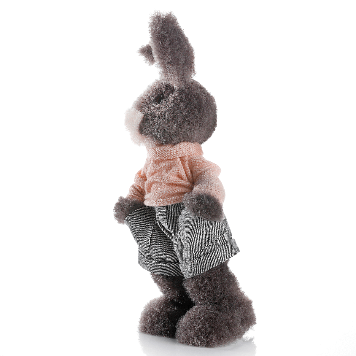 Deko-Plüsch-Oster-Hase 40 cm hoch, grau - 1
