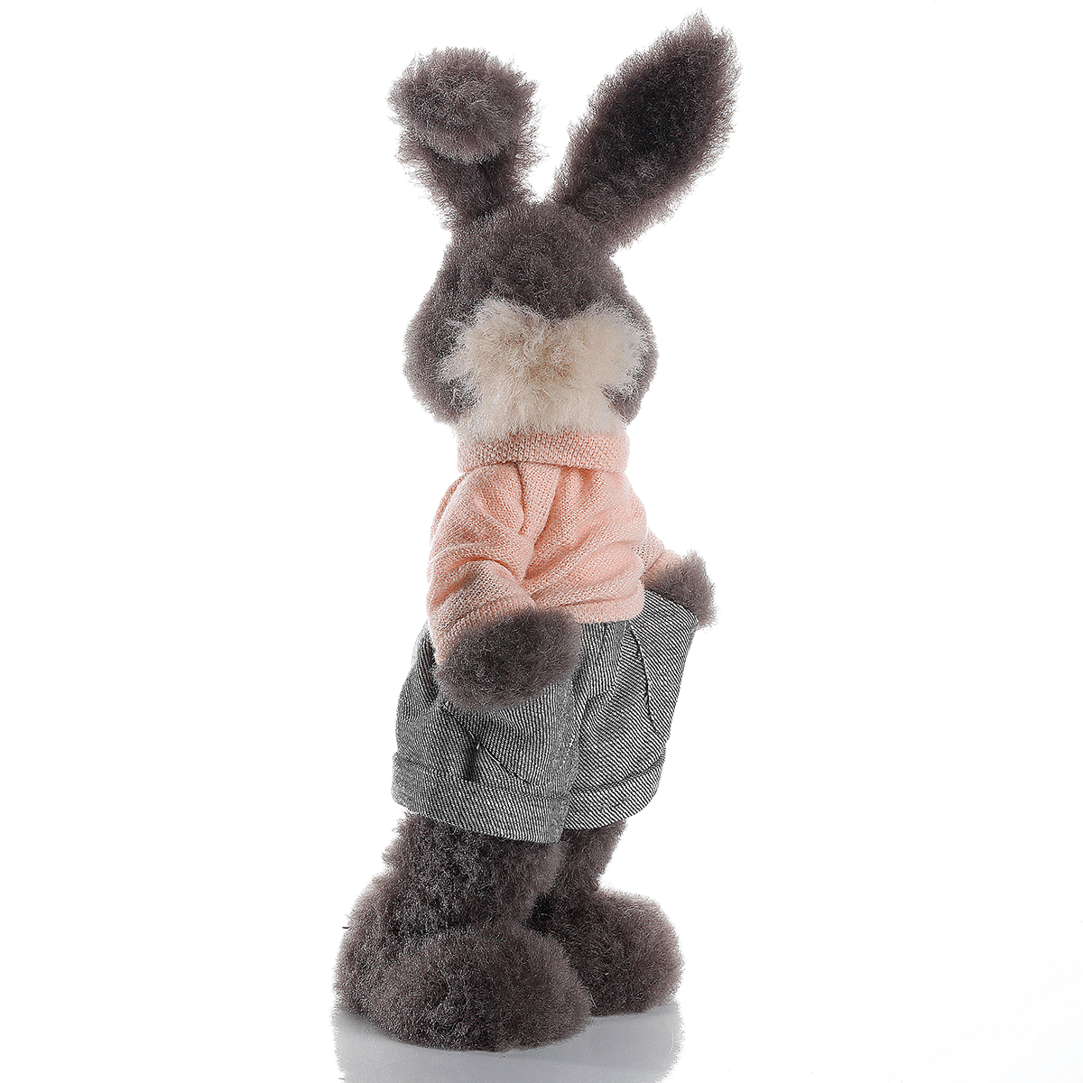 Deko-Plüsch-Oster-Hase 40 cm hoch, grau - 3