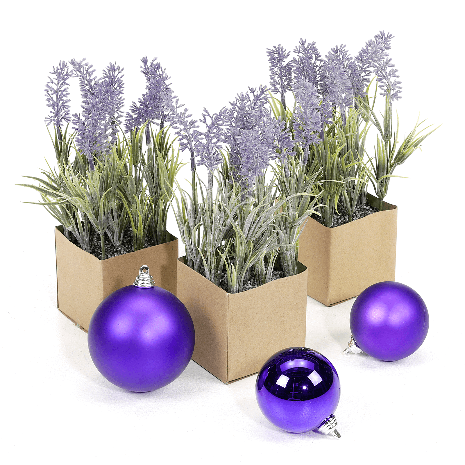 Flor artificial de lavanda en maceta de papel 20 cm - 2