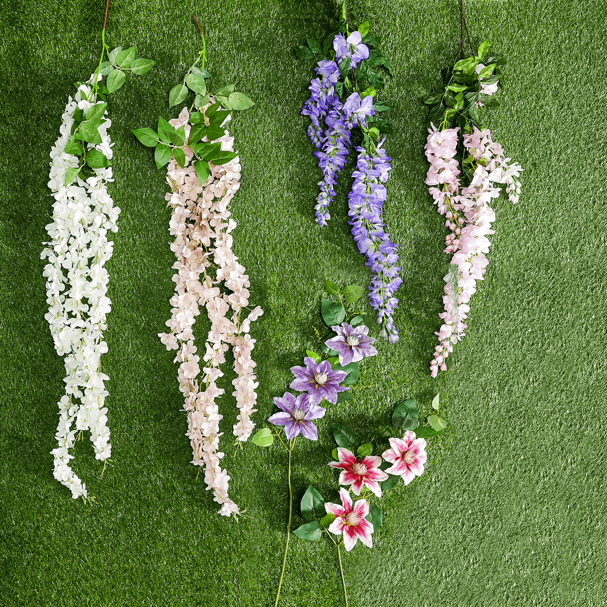 Branche artificielle de pluie d'or rose, 95 cm - 6