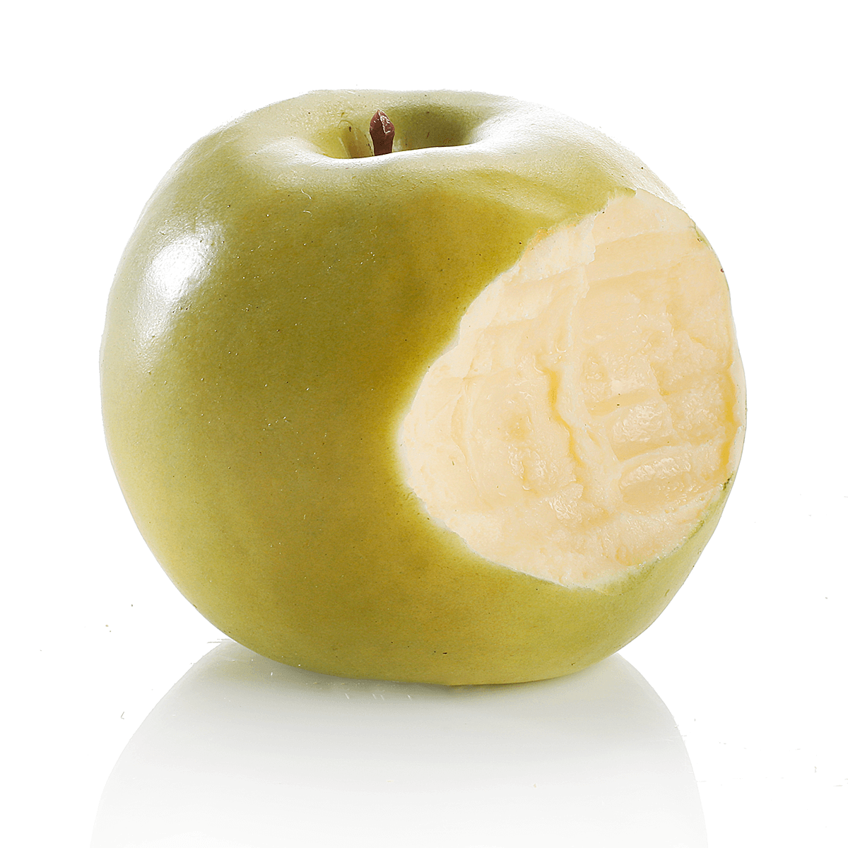 Angebissener grüner Apfel-Lebensmittel-Attrappe 7,5 cm Ø - 0