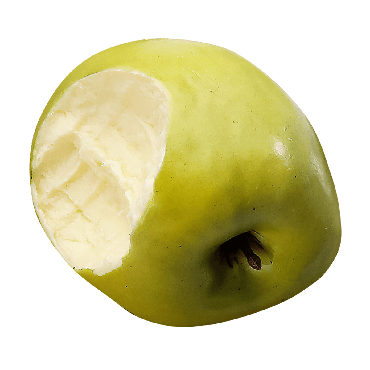 Angebissener grüner Apfel-Lebensmittel-Attrappe 7,5 cm Ø - 1