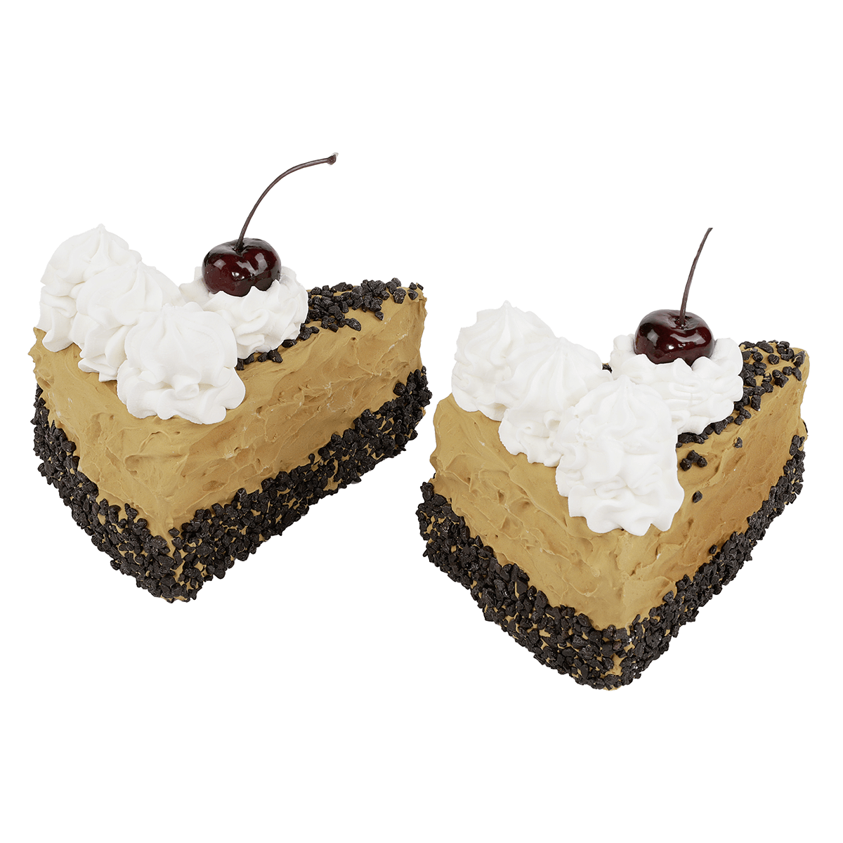 Pièces de gâteau au chocolat, set de 2 fausses pièces alimentaires 12 cm - 1