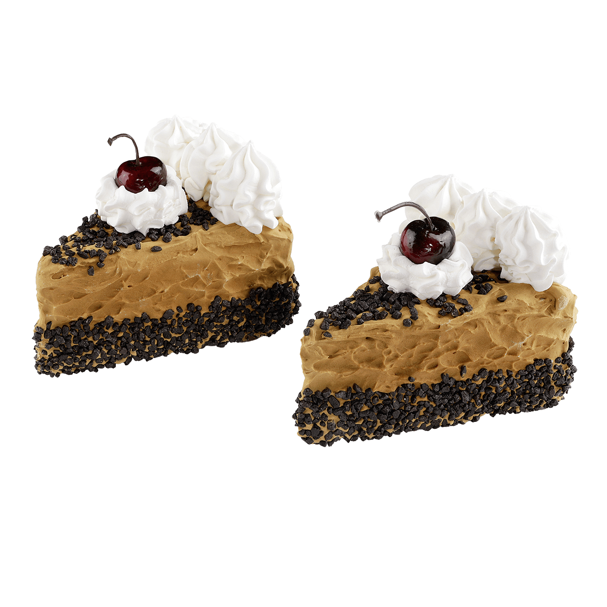 Pièces de gâteau au chocolat, set de 2 fausses pièces alimentaires 12 cm - 0