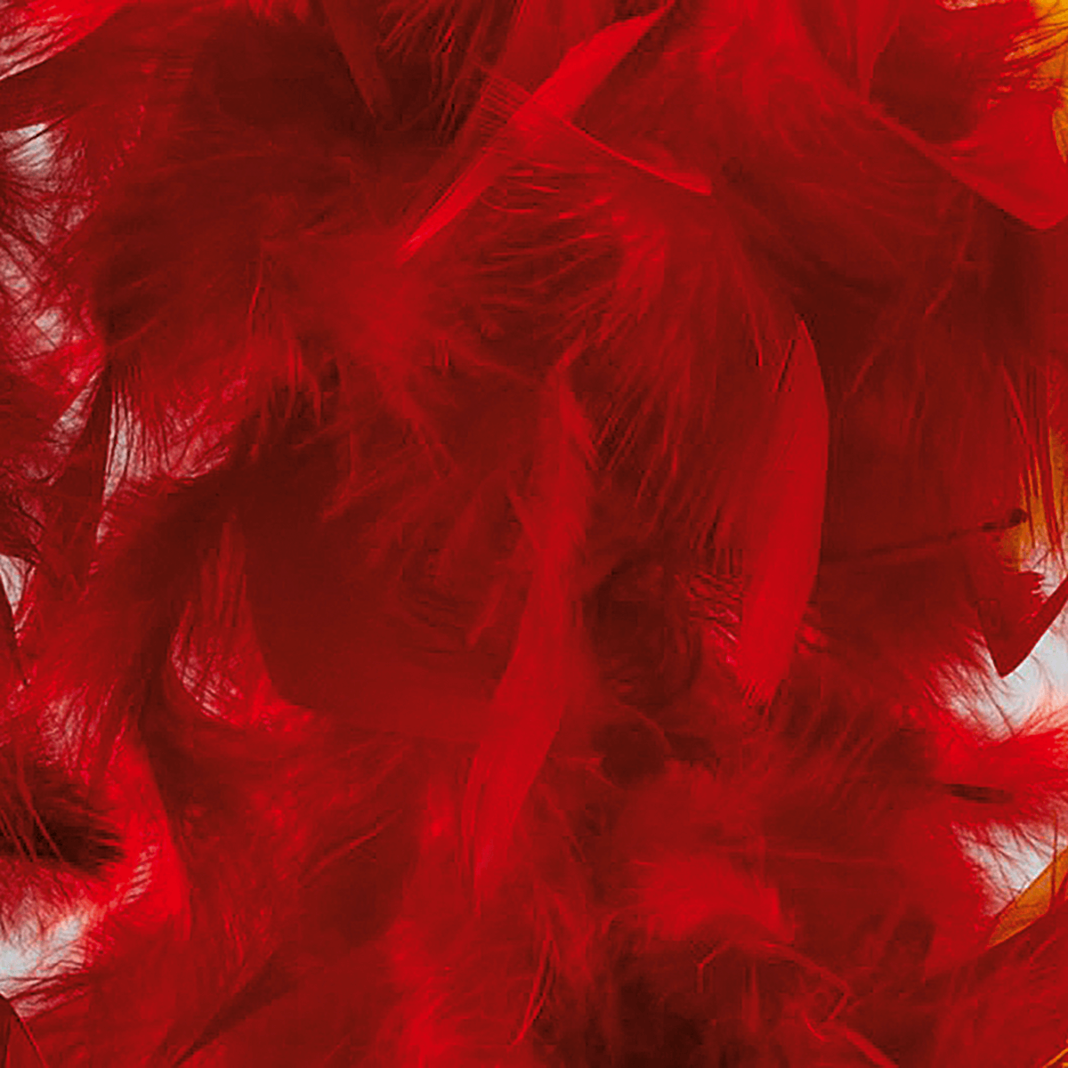 Boa de plumas, roja, 180 cm - 1
