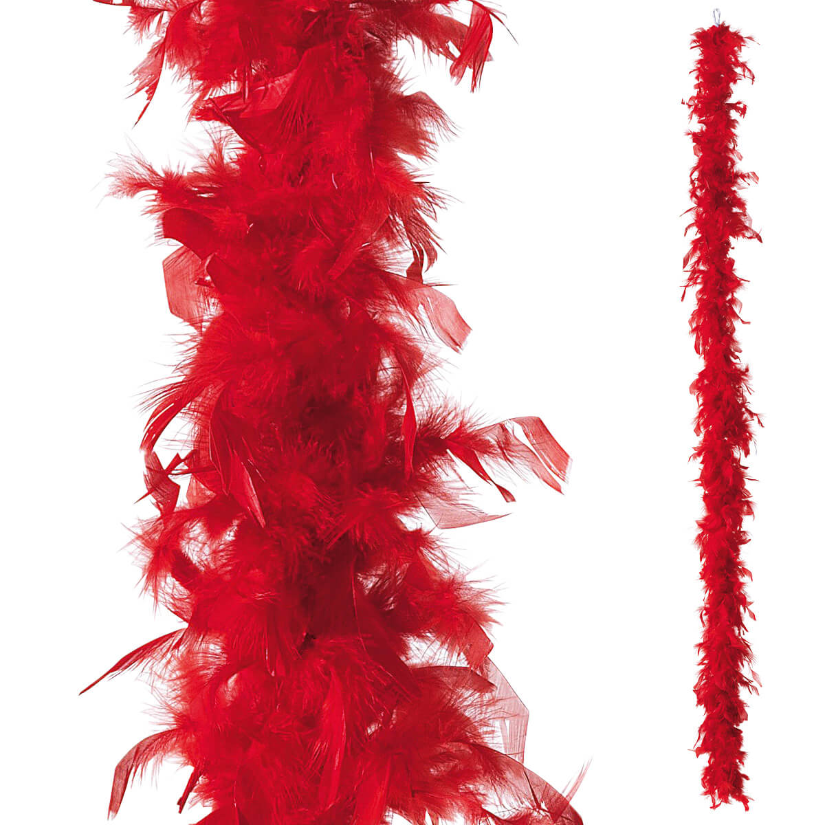 Boa de plumas, roja, 180 cm - 0