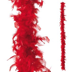 Boa de plumes, rouge, 180 cm