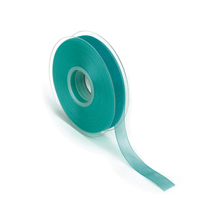 Chiffonband mit Webkante 15mm x 50m türkis