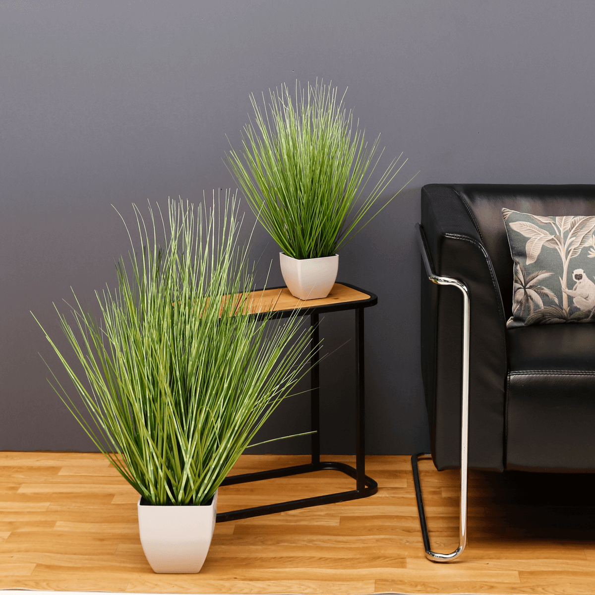 Deco hierba cebra en maceta blanca 50 cm - 3