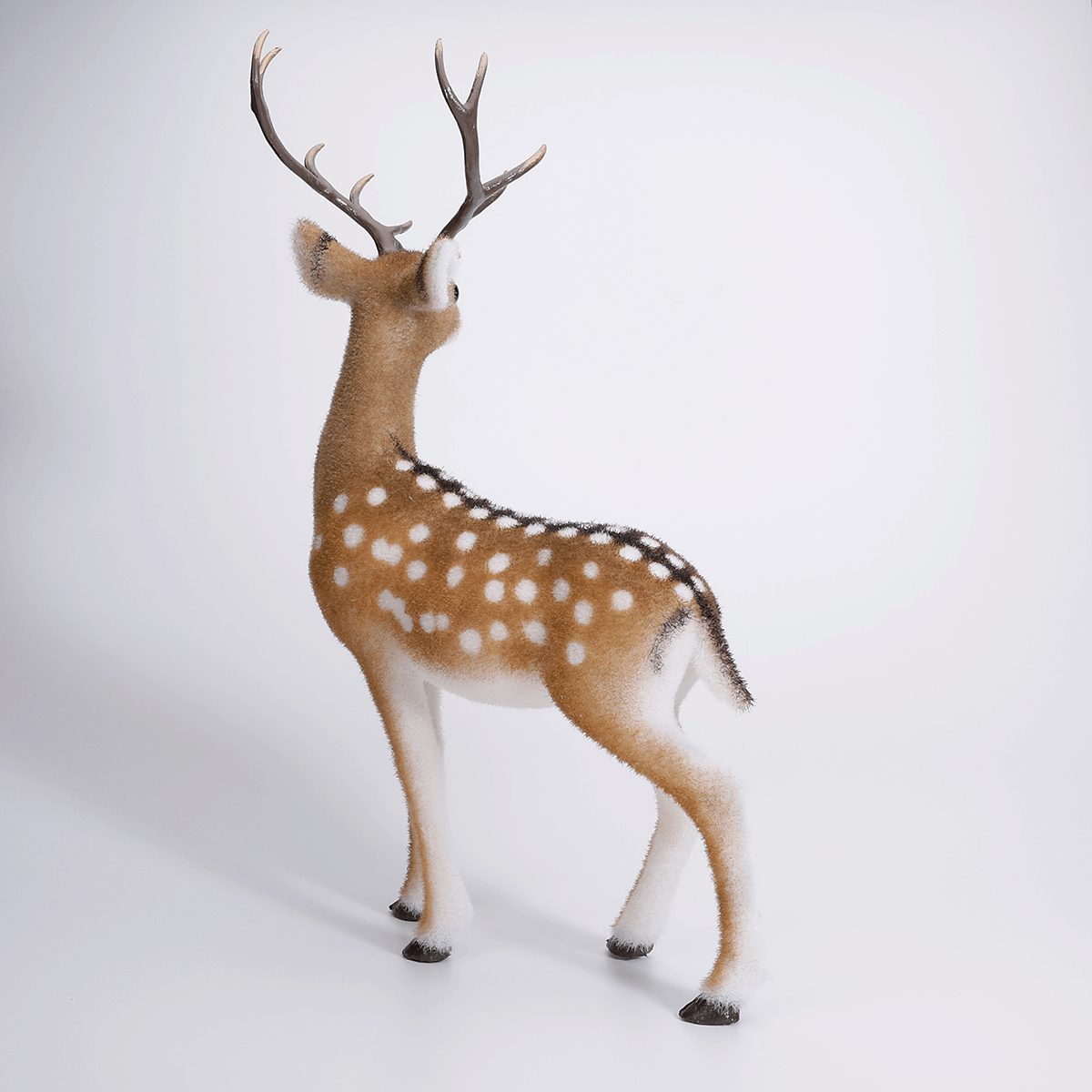 Figurine décorative cerf animal avec bois 27 x 18 x 56 cm - 1