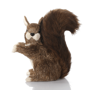 Deco straw squirrel with bushy tail 23 cm